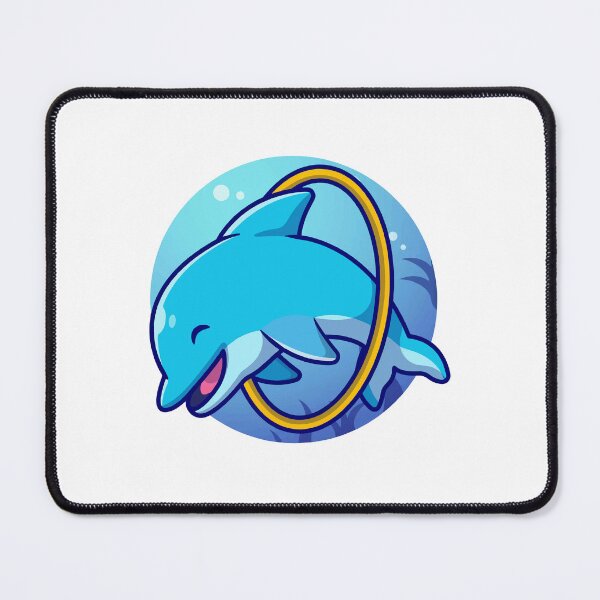 Item preview, Cute Dolphin Jumping Through Hula Hoop Ring designed and sold by mseymo.