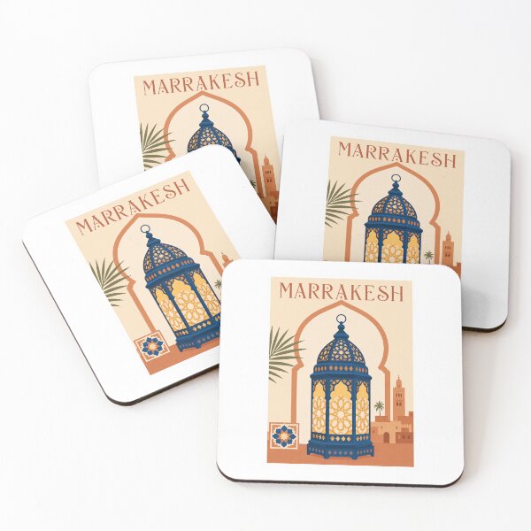 Item preview, Vintage Marrakesh Morocco Travel Poster Arabic Lantern designed and sold by Beyond Destinations.