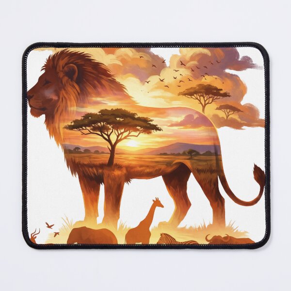 Item preview, African Lion Double Exposure Safari Sunset designed and sold by Jedillm .