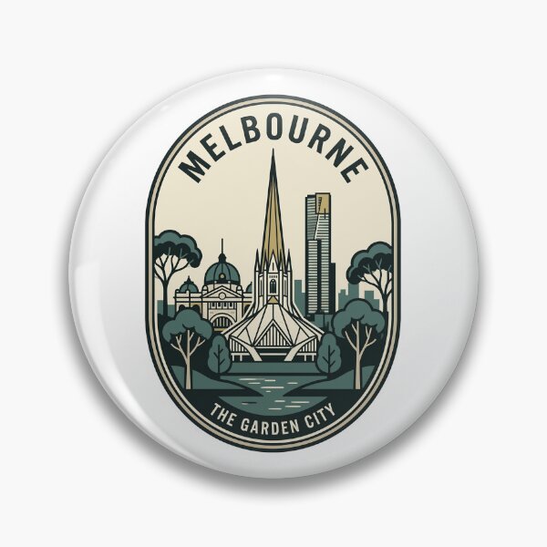Item preview, Retro Melbourne Australia Garden City Travel Badge designed and sold by k3rstman1.