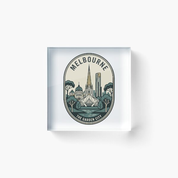 Item preview, Retro Melbourne Australia Garden City Travel Badge designed and sold by k3rstman1.