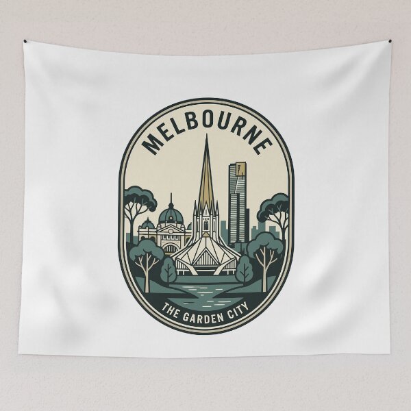 Item preview, Retro Melbourne Australia Garden City Travel Badge designed and sold by k3rstman1.