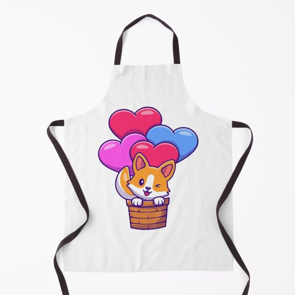 Item preview, Cute Corgi Dog Floating In Heart Balloons Basket designed and sold by mseymo.