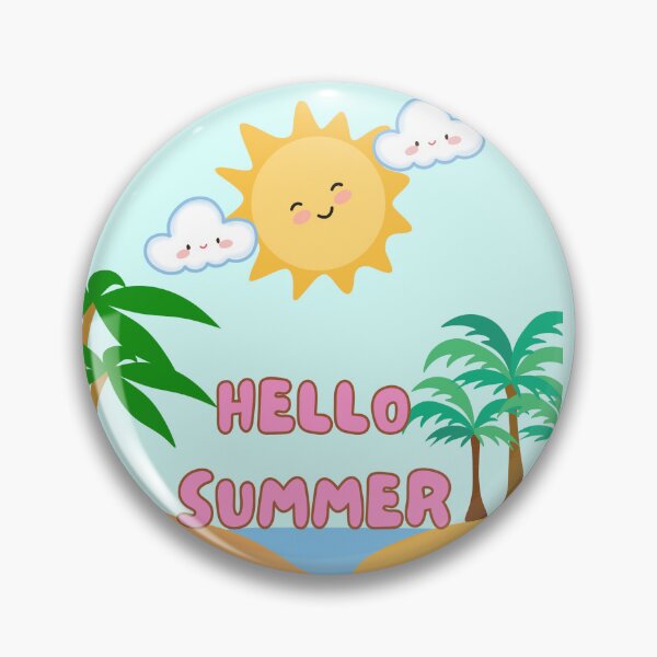 Item preview, Hello Summer Cute Kawaii Beach Sun Palm Tree Gift designed and sold by designcolossal.