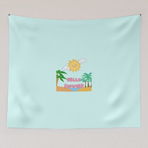 Item preview, Hello Summer Cute Kawaii Beach Sun Palm Tree Gift designed and sold by designcolossal.