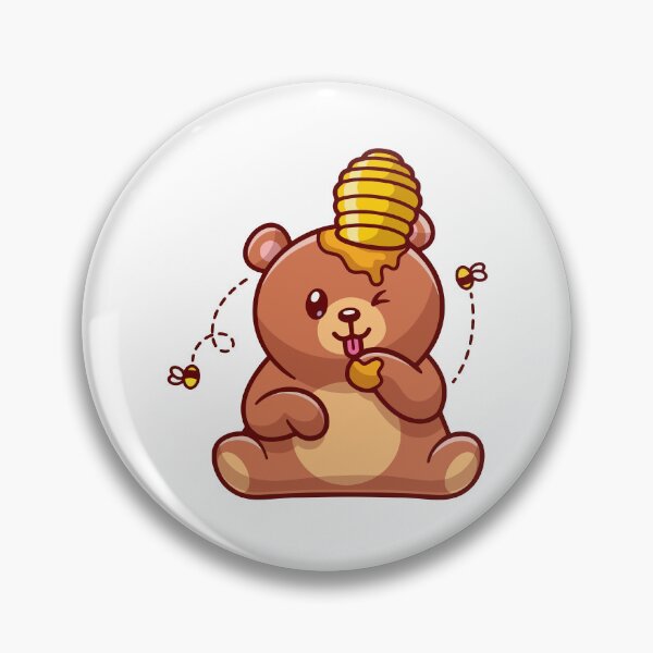 Item preview, Cute Brown Bear Eating Honey Dipper Cartoon designed and sold by mseymo.