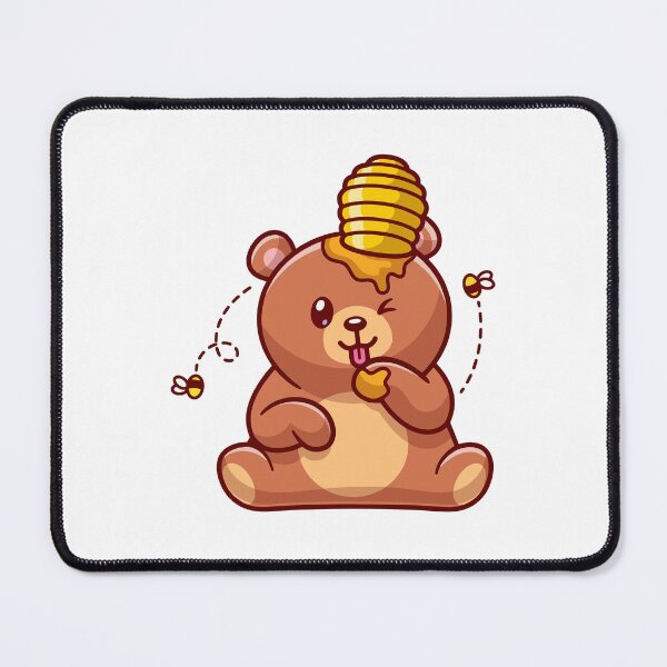 Item preview, Cute Brown Bear Eating Honey Dipper Cartoon designed and sold by mseymo.