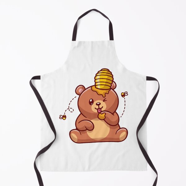 Item preview, Cute Brown Bear Eating Honey Dipper Cartoon designed and sold by mseymo.