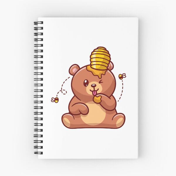Item preview, Cute Brown Bear Eating Honey Dipper Cartoon designed and sold by mseymo.