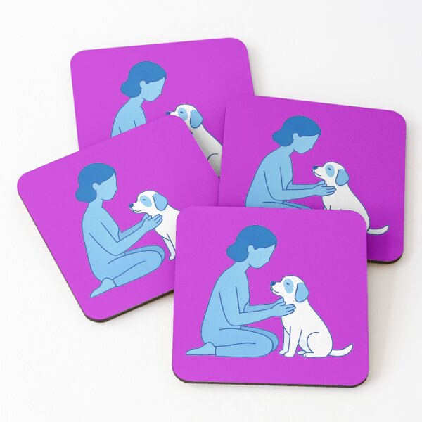 Item preview, Minimalist Woman and Dog Illustration – Heartwarming Pet Lover Line Art Design designed and sold by zohocreations.