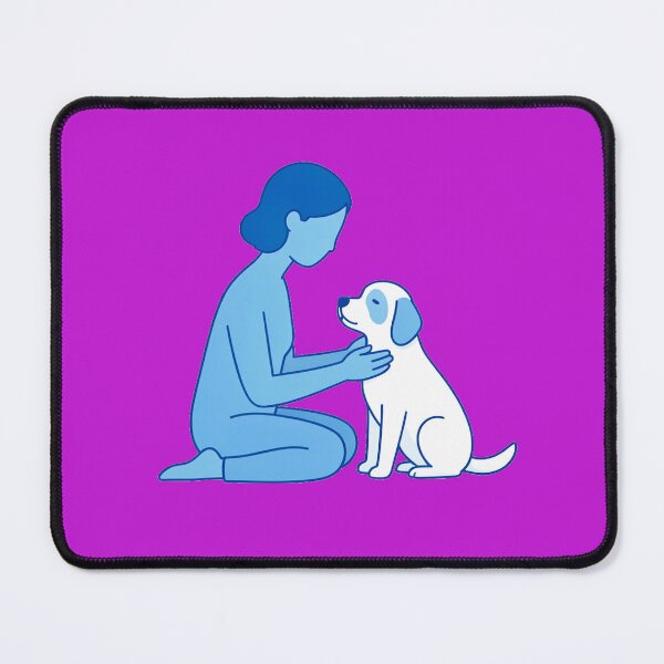 Item preview, Minimalist Woman and Dog Illustration – Heartwarming Pet Lover Line Art Design designed and sold by zohocreations.