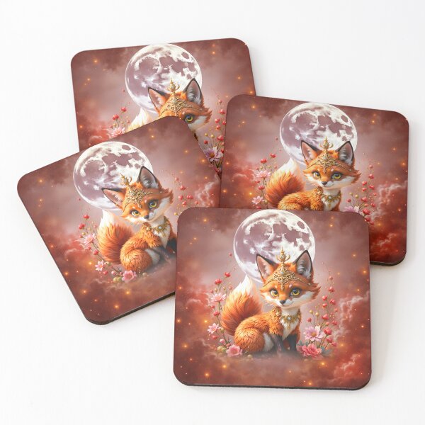 Item preview, Moonlit Ember Fox – Celestial Fantasy Guardian designed and sold by nicky2342.