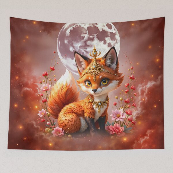 Item preview, Moonlit Ember Fox – Celestial Fantasy Guardian designed and sold by nicky2342.