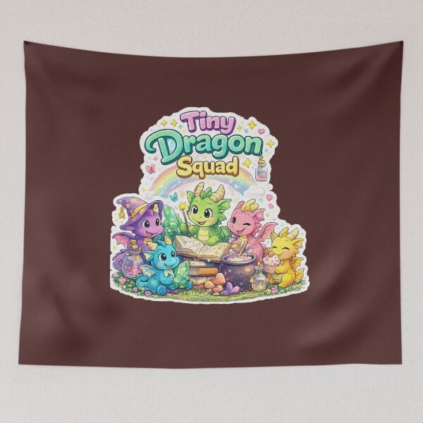 Item preview, Tiny Dragon Squad Cute Kawaii Fantasy Art designed and sold by Artbysarmina.