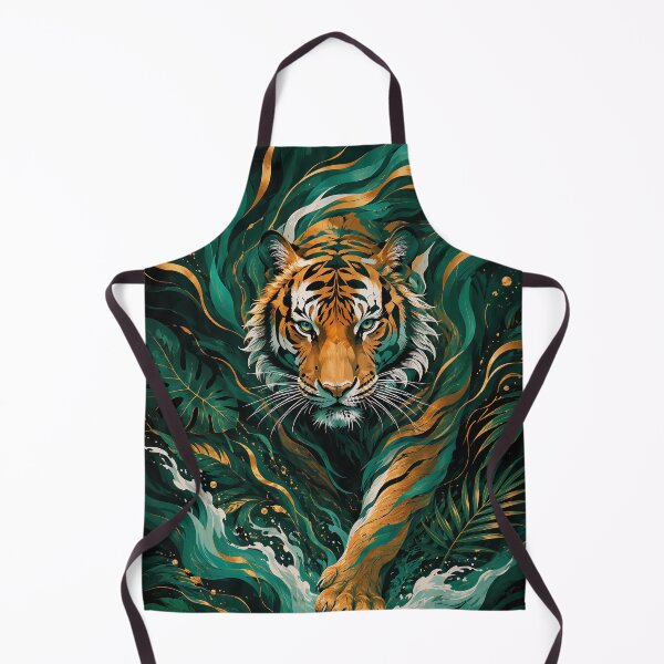 Item preview, Powerful Tiger Portrait with Emerald and Gold Aesthetic designed and sold by ms_illustration.