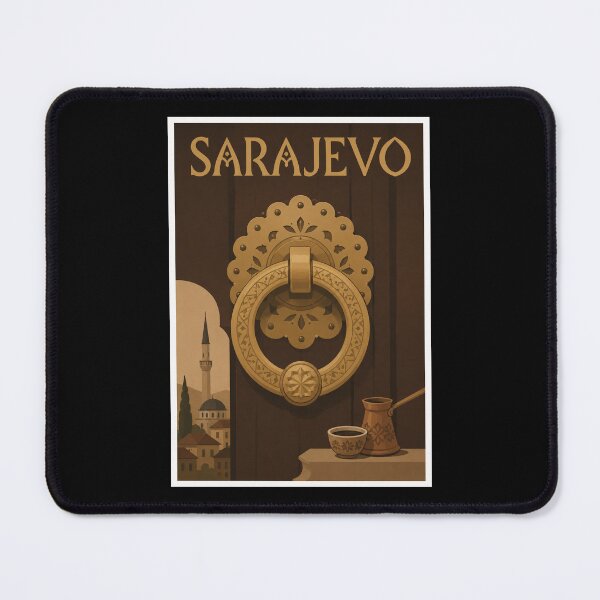 Item preview, Vintage Sarajevo Bosnia Travel Poster Coffee Knocker designed and sold by Beyond Destinations.