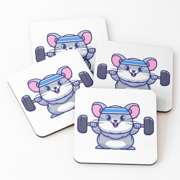 Item preview, Fitness Hamster Lifting Weights Gym Workout Cartoon designed and sold by mseymo.