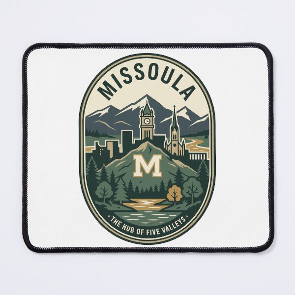 Item preview, Missoula Montana Hub of Five Valleys Vintage Badge designed and sold by k3rstman1.