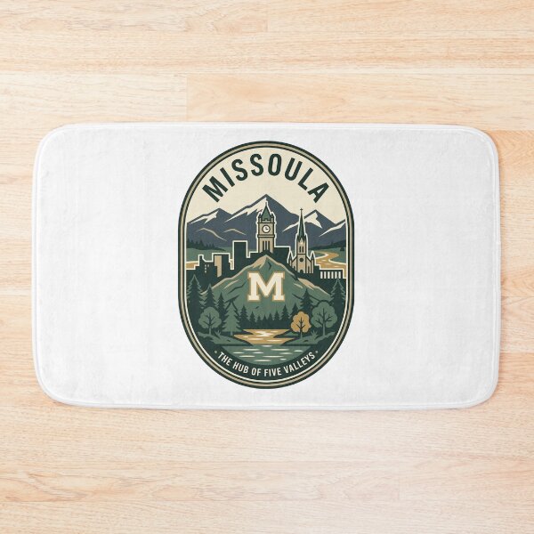 Item preview, Missoula Montana Hub of Five Valleys Vintage Badge designed and sold by k3rstman1.