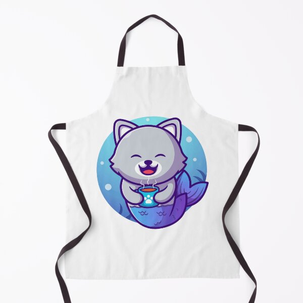 Item preview, Cute Wolf Mermaid Drinking Hot Coffee Coziness designed and sold by mseymo.