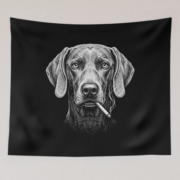 Item preview, Funny Weimaraner Smoking Meme Dog Owner designed and sold by DoodleTortle.
