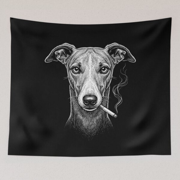 Item preview, Funny Whippet Smoking Meme Dog Owner designed and sold by DoodleTortle.