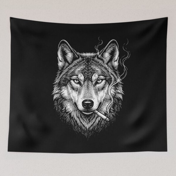 Item preview, Funny Wolf Smoking Meme Animal Lover designed and sold by DoodleTortle.