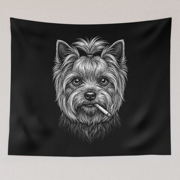 Item preview, Funny Yorkshire Terrier Smoking Meme Dog Owner designed and sold by DoodleTortle.
