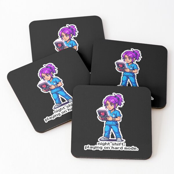 Item preview, Nurse Night Shift Gaming Sticker - Retro Pixel Anime Art for Healthcare Workers designed and sold by Osmose-Studio.