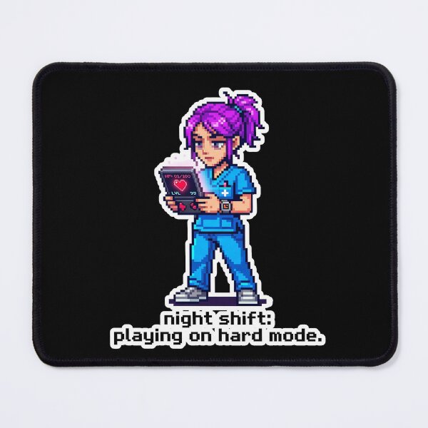 Item preview, Nurse Night Shift Gaming Sticker - Retro Pixel Anime Art for Healthcare Workers designed and sold by Osmose-Studio.