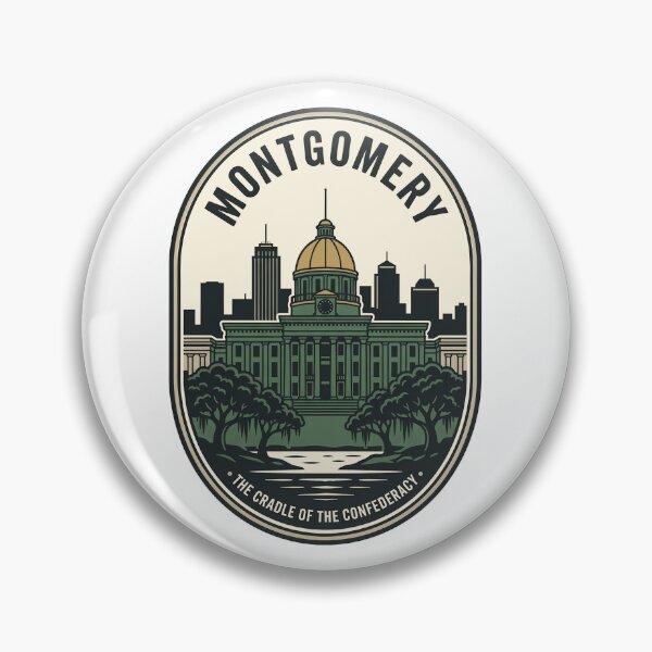 Item preview, Montgomery Alabama State Capitol Vintage Skyline Emblem designed and sold by k3rstman1.