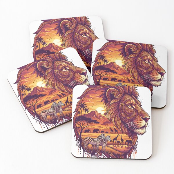 Item preview, Tribal Lion Head African Savanna Sunset designed and sold by Jedillm .