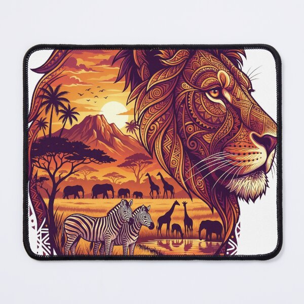 Item preview, Tribal Lion Head African Savanna Sunset designed and sold by Jedillm .