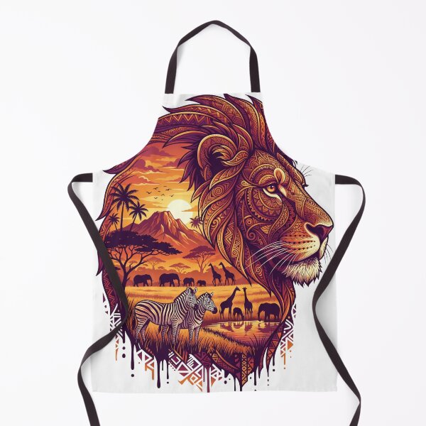 Item preview, Tribal Lion Head African Savanna Sunset designed and sold by Jedillm .