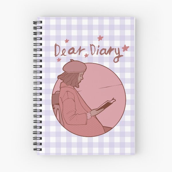Item preview, Dear Diary Cozy Girl Reading Lilac Gingham designed and sold by TwilightDrafts.