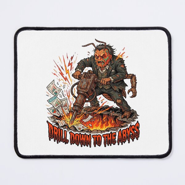Item preview, Drill Down to the Abyss | Corporate Brainrot Horror designed and sold by SignalStatic.