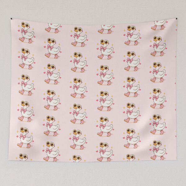 Item preview, Duck With Flower Sunglasses Kawaii Cartoon designed and sold by ChosmahDrawing.