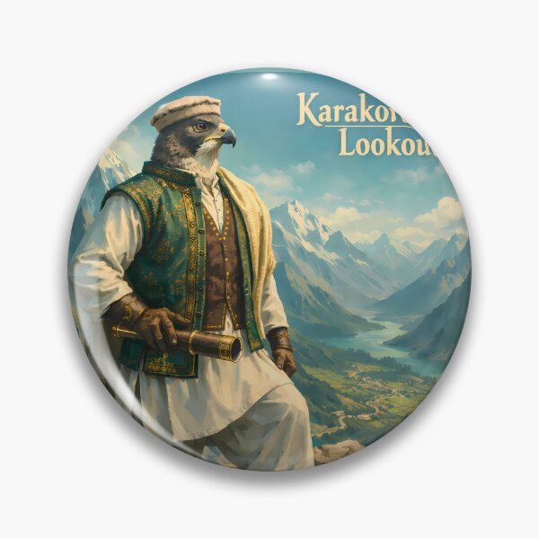 Item preview, Karakorum Lookout Pakistan Eagle Mountain Travel Poster designed and sold by AuraloomAtelier.