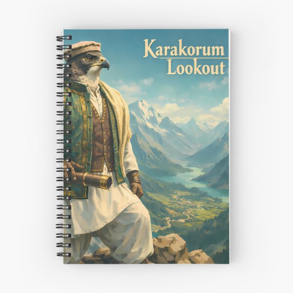 Item preview, Karakorum Lookout Pakistan Eagle Mountain Travel Poster designed and sold by AuraloomAtelier.