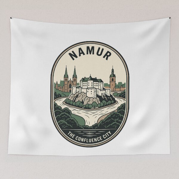 Item preview, Namur Belgium Confluence City Vintage Travel Badge designed and sold by k3rstman1.