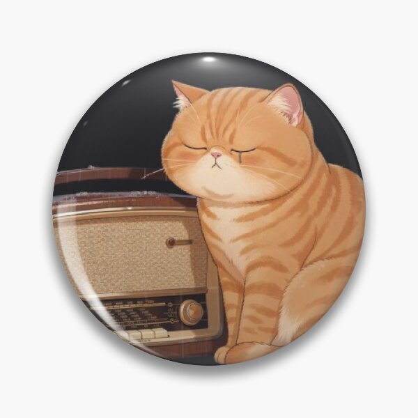Item preview, Sad Lofi Cat with Vintage Radio Sticker designed and sold by Moody Vibes Studio.