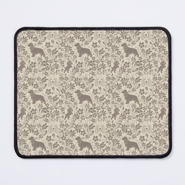 Item preview, Cocker Spaniel Floral Silhouette Pattern | Elegant Spaniel Dog Design in Sepia designed and sold by WildLakePatterns.