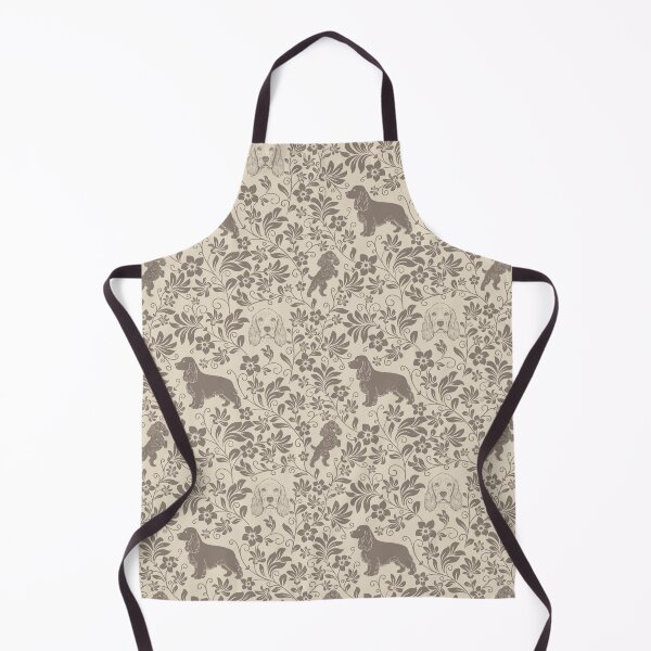 Item preview, Cocker Spaniel Floral Silhouette Pattern | Elegant Spaniel Dog Design in Sepia designed and sold by WildLakePatterns.