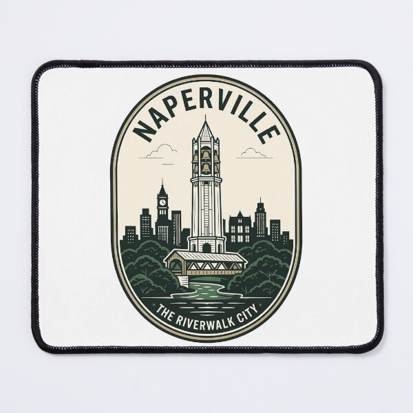 Item preview, Naperville Illinois Riverwalk City Moser Tower Vintage designed and sold by k3rstman1.