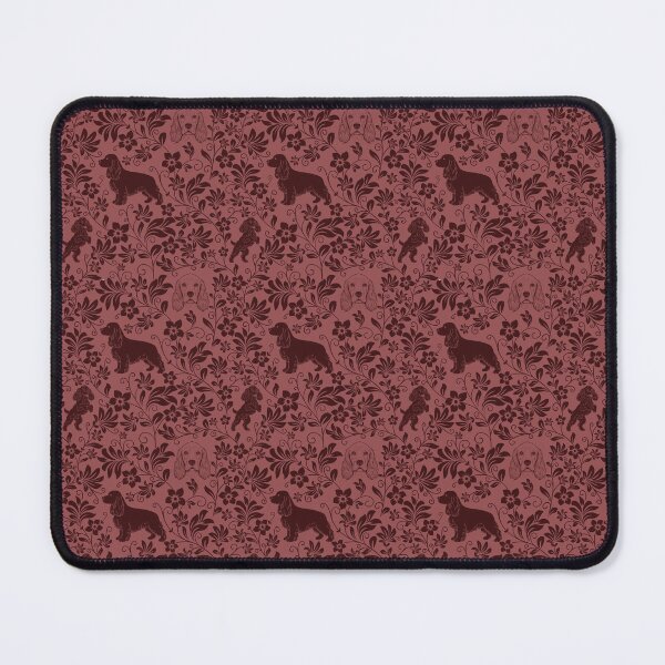 Item preview, Cocker Spaniel Floral Silhouette Pattern | Elegant Spaniel Dog Design in Red designed and sold by WildLakePatterns.