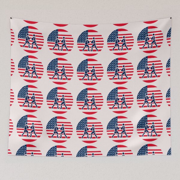 Item preview, USA Wrestling Silhouette with American Flag – Patriotic Grappling Athlete Design designed and sold by zohocreations.