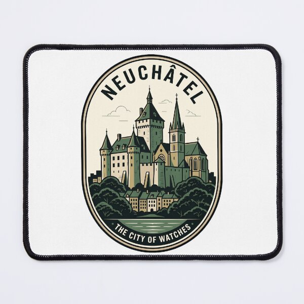 Item preview, Neuchâtel Switzerland Castle Vintage Travel Badge designed and sold by k3rstman1.