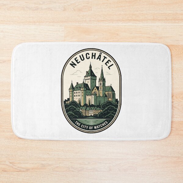 Item preview, Neuchâtel Switzerland Castle Vintage Travel Badge designed and sold by k3rstman1.