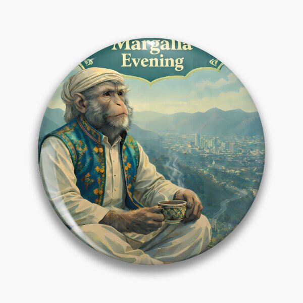 Item preview, Margalla Evening Pakistan Monkey Mountain Travel Poster designed and sold by AuraloomAtelier.