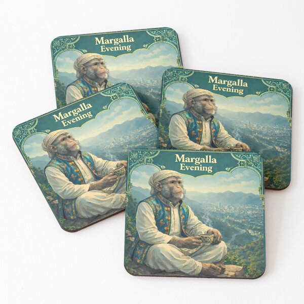 Item preview, Margalla Evening Pakistan Monkey Mountain Travel Poster designed and sold by AuraloomAtelier.